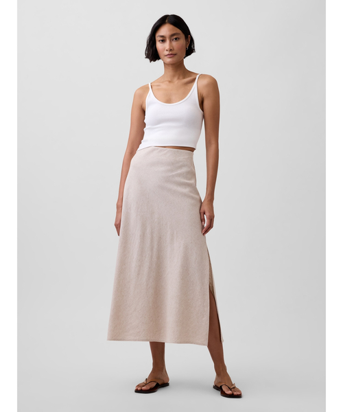 GAP（ギャップ）の「リネンブレンド マキシ スリップスカート（スカート・レディース・イエロー/レッド/ブラウン/ナチュラル/ブラック系その他/ブラック・XXS/L/M/S/XS）」の10枚目の写真