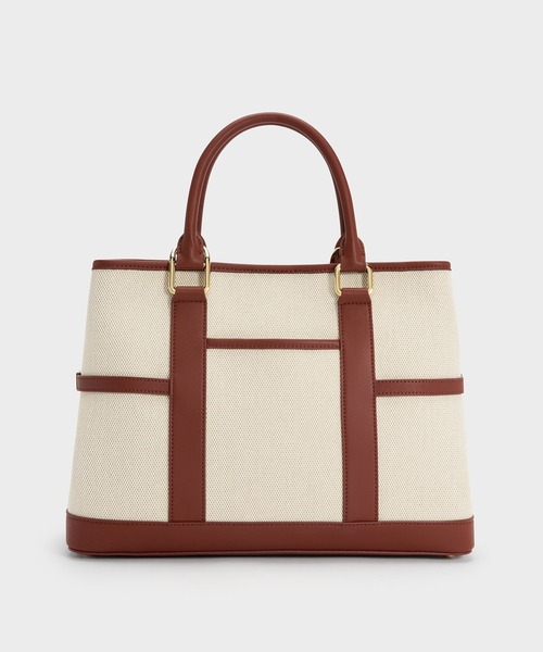 CHARLES & KEITH(チャールズ & キース)の「Scottieスコッティーキャンバストートバッグ(トートバッグ・レディース・レンガ・L)」の6枚目の写真