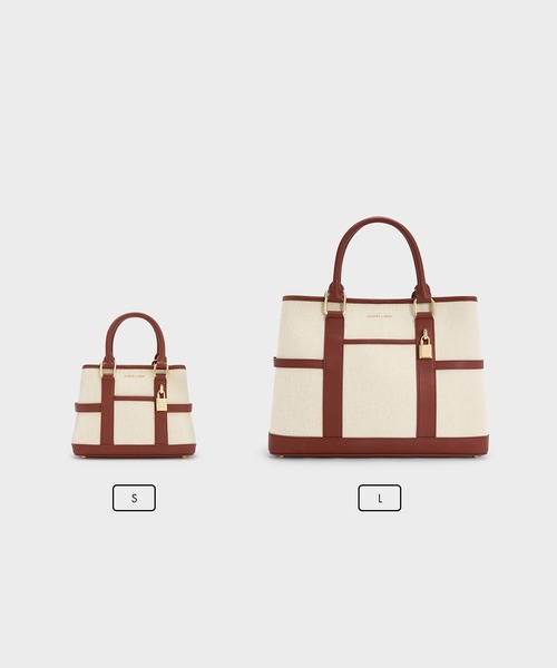 CHARLES & KEITH(チャールズ & キース)の「Scottieスコッティーキャンバストートバッグ(トートバッグ・レディース・レンガ・L)」の11枚目の写真