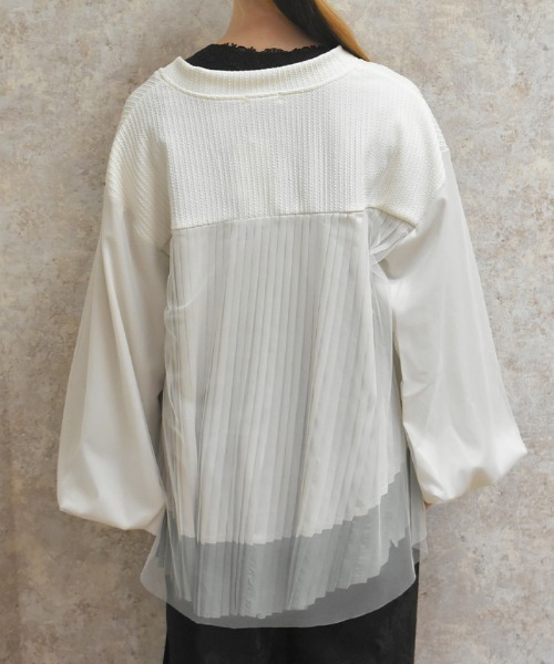 axes femme（アクシーズファム）の「チュール切替カーデ（カーディガン/ボレロ・レディース・キナリ/チャコール・FREE）」の7枚目の写真