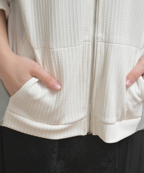 axes femme（アクシーズファム）の「チュール切替カーデ（カーディガン/ボレロ・レディース・キナリ/チャコール・FREE）」の8枚目の写真