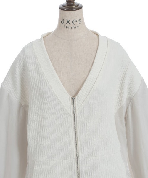 axes femme（アクシーズファム）の「チュール切替カーデ（カーディガン/ボレロ・レディース・キナリ/チャコール・FREE）」の12枚目の写真