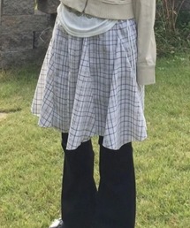 チェックフレアミニスカート