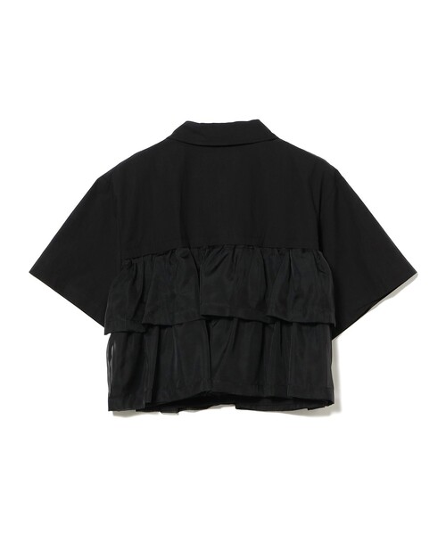 Ray BEAMS（レイビームス）の「【7/31値下げ】シアー ティアード ハーフスリーブ シャツ　　26SS ショート丈 半袖シャツ 通勤 通学 オフィスカジュアル  フリルシャツ 洗える（シャツ/ブラウス・レディース・ホワイト/サックスブルー/ブラック・ONE SIZE）」の16枚目の写真