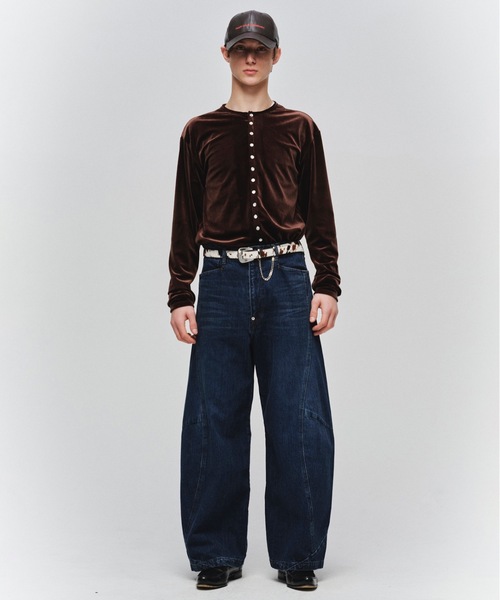 Jieda(ジエダ)の「VELOR SNAP CARDIGAN(カーディガン/ボレロ・メンズ・ストライプ/ブラウン/ブラック・2/1)」の15枚目の写真