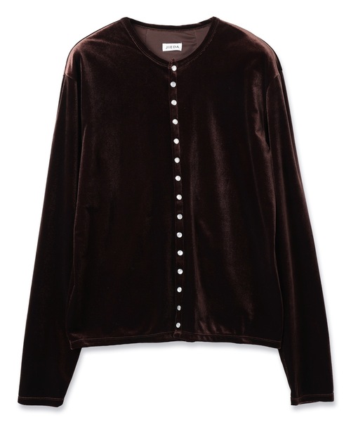 Jieda(ジエダ)の「VELOR SNAP CARDIGAN(カーディガン/ボレロ・メンズ・ストライプ/ブラウン/ブラック・2/1)」の17枚目の写真