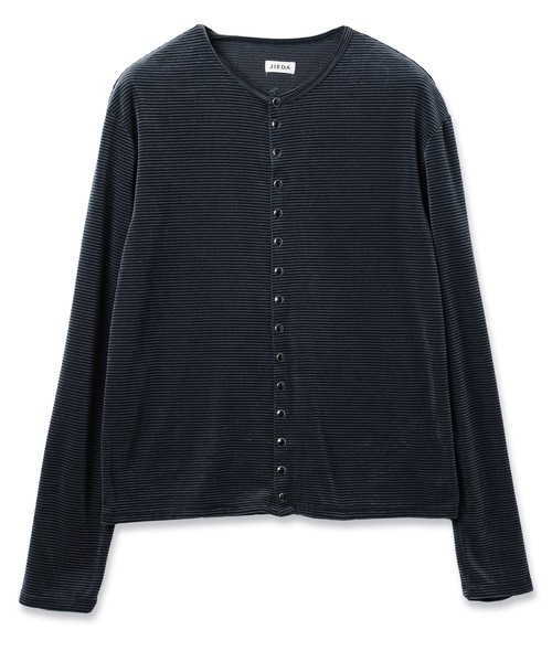 Jieda(ジエダ)の「VELOR SNAP CARDIGAN(カーディガン/ボレロ・メンズ・ストライプ/ブラウン/ブラック・2/1)」の20枚目の写真