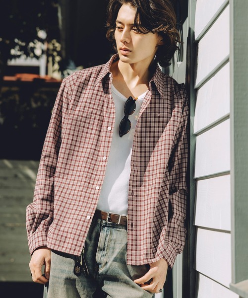 Bleme(ブレム)の「コンパクト 短丈 チェックシャツ(シャツ/ブラウス・メンズ・ブルー/レッド/ホワイト・XL/L/M/S)」の3枚目の写真