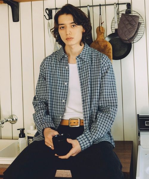 Bleme(ブレム)の「コンパクト 短丈 チェックシャツ(シャツ/ブラウス・メンズ・ブルー/レッド/ホワイト・XL/L/M/S)」の22枚目の写真