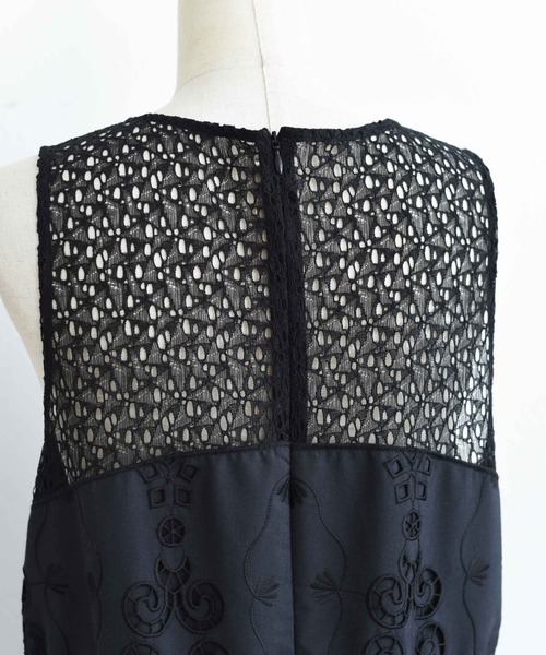 Eimee Law（エイミーロウ）の「エンブロイダリー パネルレースワンピース（ワンピース・レディース・ブラック/オフホワイト・FREE）」の22枚目の写真