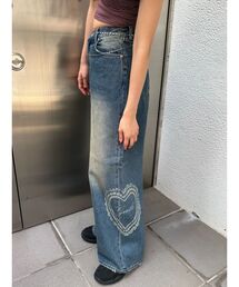 EMODA | レースグラフィックルーズデニム(デニムパンツ)
