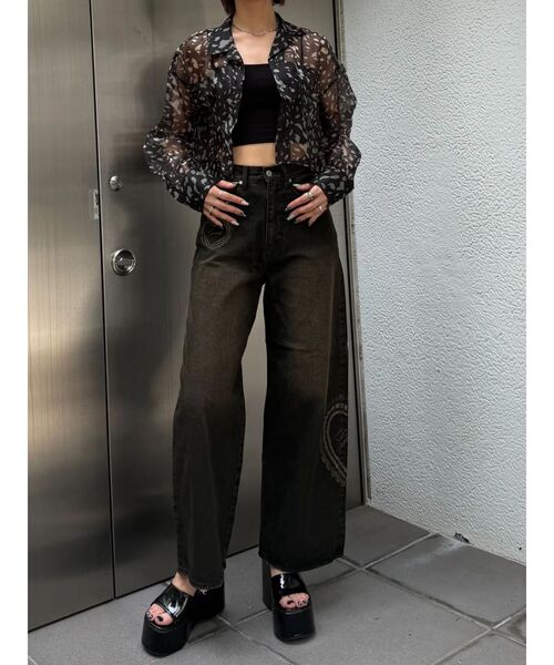 EMODA(エモダ)の「レースグラフィックルーズデニム(デニムパンツ・レディース・ブラック/インディゴブルー・MEDIUM/SMALL)」の17枚目の写真