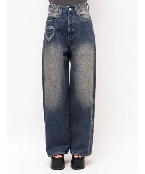 EMODA(エモダ)の「レースグラフィックルーズデニム(デニムパンツ・レディース・ブラック/インディゴブルー・MEDIUM/SMALL)」の16枚目の写真