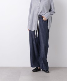 ウエストドロストワイドデニムパンツ
