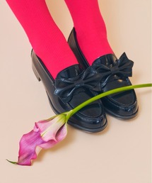 Casselini（キャセリーニ）の「Casselini(キャセリーニ)【HARUTA×Casselini】Ribbon Detail Loafer（ローファー）」