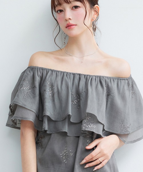 SAISON DE PAPILLON(セゾンドパピヨン)の「【新作登場】レディース ブラウス オーガンジー 刺繍 裏地付き 可愛い きれいめ 通勤 デート(シャツ/ブラウス・レディース・ダークブラウン/ピンク/アイボリー・S/M/L)」の11枚目の写真