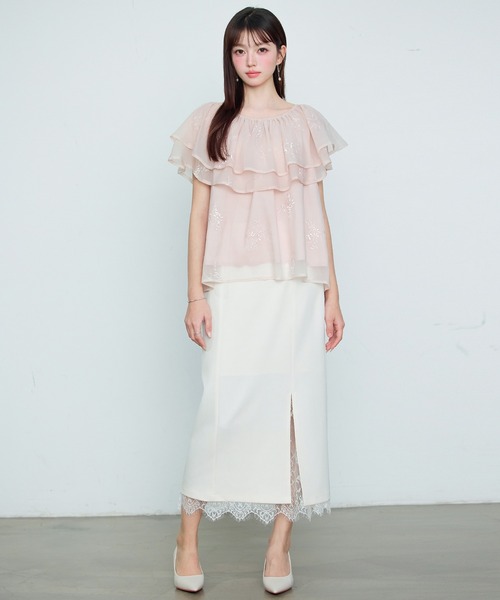 SAISON DE PAPILLON(セゾンドパピヨン)の「【新作登場】レディース ブラウス オーガンジー 刺繍 裏地付き 可愛い きれいめ 通勤 デート(シャツ/ブラウス・レディース・ダークブラウン/ピンク/アイボリー・S/M/L)」の16枚目の写真