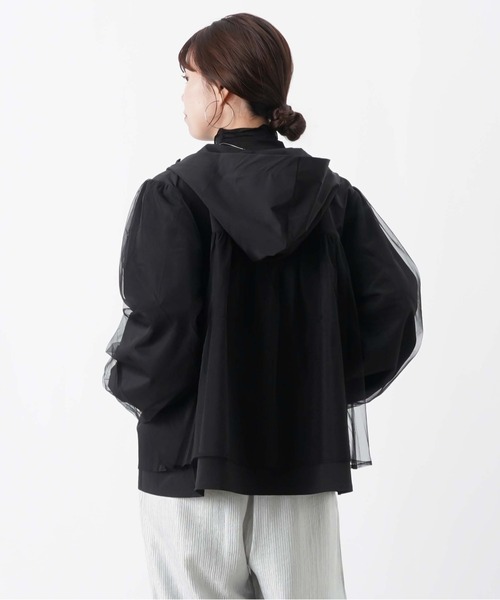 LUCA/LADY LUCK LUCA（ルカ/レディラックルカ）の「LC/LLL 布帛チュール重ねパーカー/チュールレイヤードパーカー（その他アウター・レディース・カーキ/ライトベージュ/ブラック・FREE）」の11枚目の写真