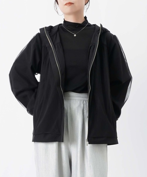 LUCA/LADY LUCK LUCA（ルカ/レディラックルカ）の「LC/LLL 布帛チュール重ねパーカー/チュールレイヤードパーカー（その他アウター・レディース・カーキ/ライトベージュ/ブラック・FREE）」の17枚目の写真
