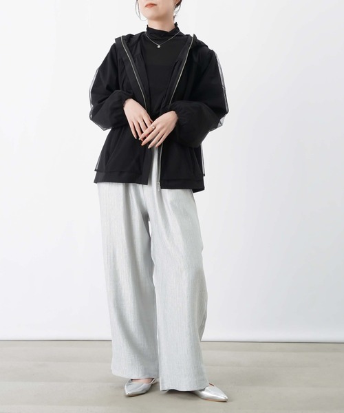 LUCA/LADY LUCK LUCA（ルカ/レディラックルカ）の「LC/LLL 布帛チュール重ねパーカー/チュールレイヤードパーカー（その他アウター・レディース・カーキ/ライトベージュ/ブラック・FREE）」の16枚目の写真