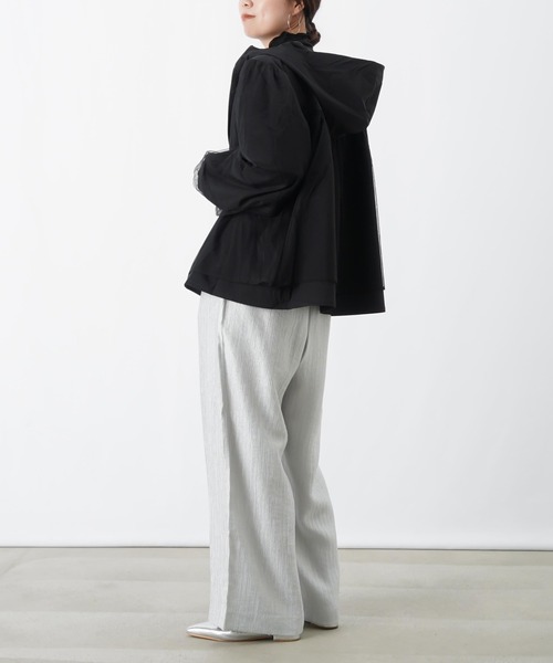 LUCA/LADY LUCK LUCA（ルカ/レディラックルカ）の「LC/LLL 布帛チュール重ねパーカー/チュールレイヤードパーカー（その他アウター・レディース・カーキ/ライトベージュ/ブラック・FREE）」の12枚目の写真