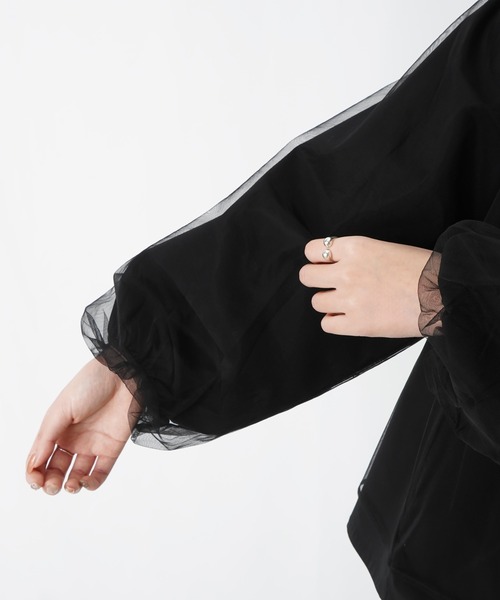 LUCA/LADY LUCK LUCA（ルカ/レディラックルカ）の「LC/LLL 布帛チュール重ねパーカー/チュールレイヤードパーカー（その他アウター・レディース・カーキ/ライトベージュ/ブラック・FREE）」の18枚目の写真