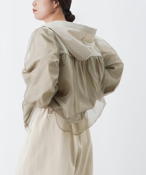 LUCA/LADY LUCK LUCA（ルカ/レディラックルカ）の「LC/LLL 布帛チュール重ねパーカー/チュールレイヤードパーカー（その他アウター・レディース・カーキ/ライトベージュ/ブラック・FREE）」の4枚目の写真