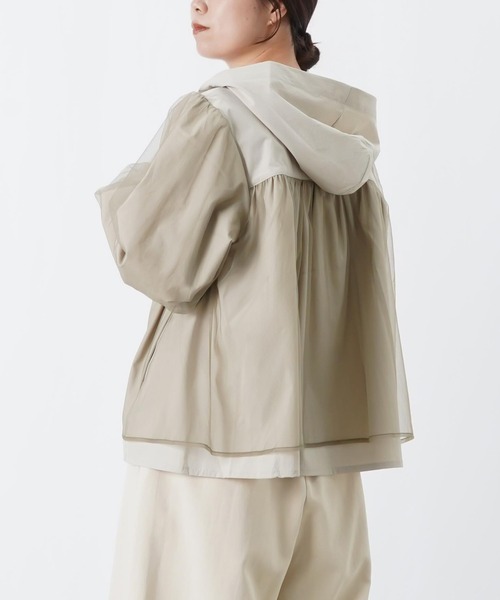 LUCA/LADY LUCK LUCA（ルカ/レディラックルカ）の「LC/LLL 布帛チュール重ねパーカー/チュールレイヤードパーカー（その他アウター・レディース・カーキ/ライトベージュ/ブラック・FREE）」の7枚目の写真