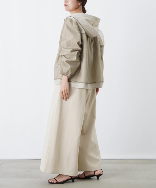 LUCA/LADY LUCK LUCA（ルカ/レディラックルカ）の「LC/LLL 布帛チュール重ねパーカー/チュールレイヤードパーカー（その他アウター・レディース・カーキ/ライトベージュ/ブラック・FREE）」の6枚目の写真