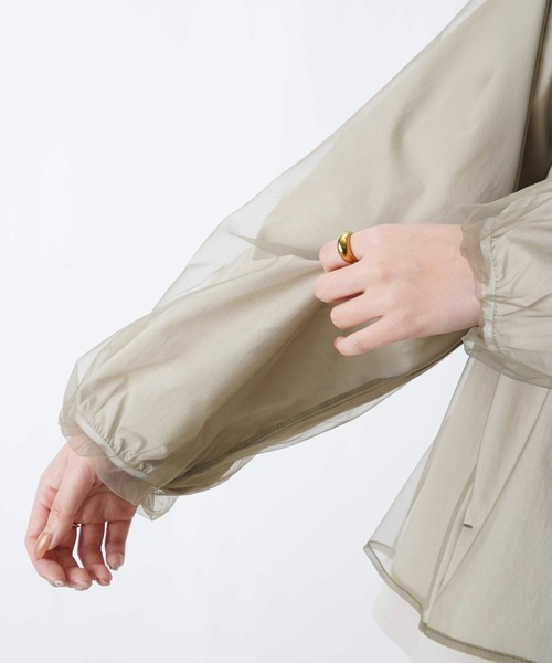 LUCA/LADY LUCK LUCA（ルカ/レディラックルカ）の「LC/LLL 布帛チュール重ねパーカー/チュールレイヤードパーカー（その他アウター・レディース・カーキ/ライトベージュ/ブラック・FREE）」の10枚目の写真