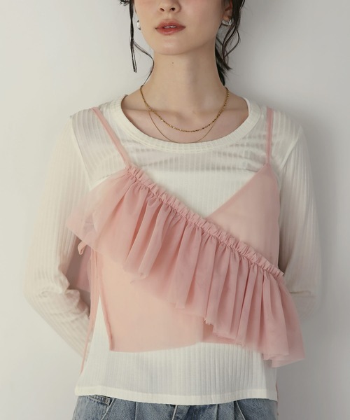 shetila(シェティラ)の「キレイ見え シアーリブUネックカットソー(Tシャツ/カットソー・レディース・グレー/ホワイト/ブラック・M)」の11枚目の写真