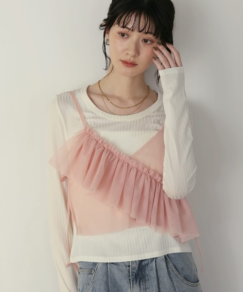 shetila(シェティラ)の「キレイ見え シアーリブUネックカットソー(Tシャツ/カットソー・レディース・グレー/ホワイト/ブラック・M)」の14枚目の写真
