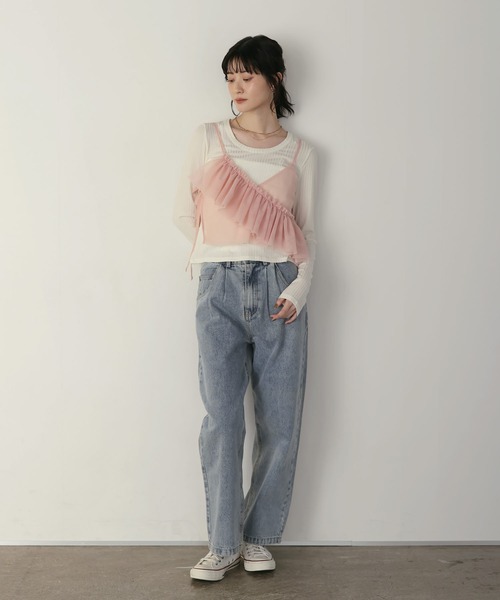 shetila(シェティラ)の「キレイ見え シアーリブUネックカットソー(Tシャツ/カットソー・レディース・グレー/ホワイト/ブラック・M)」の15枚目の写真