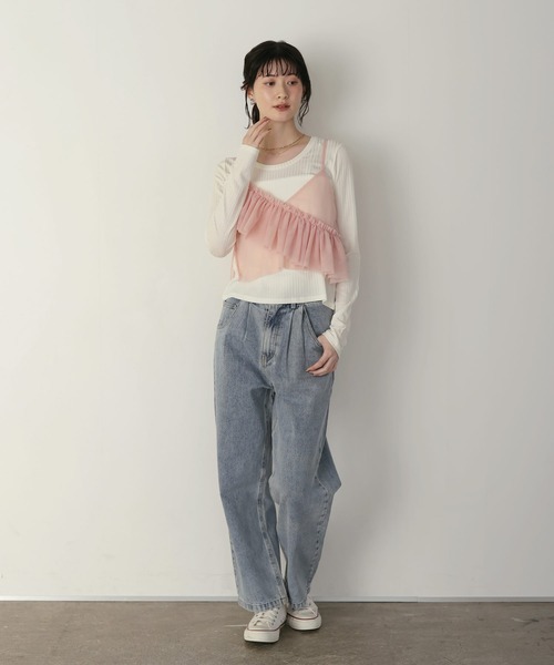 shetila(シェティラ)の「キレイ見え シアーリブUネックカットソー(Tシャツ/カットソー・レディース・グレー/ホワイト/ブラック・M)」の19枚目の写真
