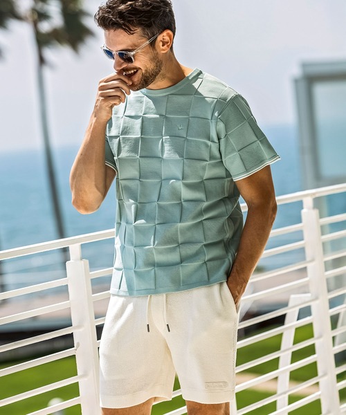 1PIU1UGUALE3 RELAX (ウノピゥウノウグァーレトレ リラックス)の「1PIU1UGUALE3 RELAX(ウノピゥウノウグァーレトレ リラックス)グリッターライン ニットショーツ(その他パンツ・メンズ・ホワイト/ブラック/グレー・M/S/XL/L)」の8枚目の写真