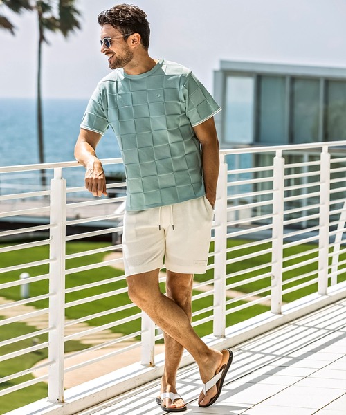 1PIU1UGUALE3 RELAX (ウノピゥウノウグァーレトレ リラックス)の「1PIU1UGUALE3 RELAX(ウノピゥウノウグァーレトレ リラックス)グリッターライン ニットショーツ(その他パンツ・メンズ・ホワイト/ブラック/グレー・M/S/XL/L)」の9枚目の写真