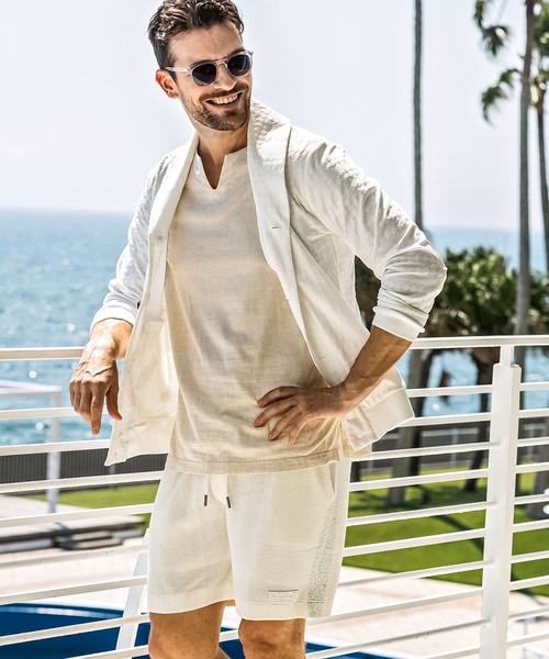 1PIU1UGUALE3 RELAX (ウノピゥウノウグァーレトレ リラックス)の「1PIU1UGUALE3 RELAX(ウノピゥウノウグァーレトレ リラックス)グリッターライン ニットショーツ(その他パンツ・メンズ・ホワイト/ブラック/グレー・M/S/XL/L)」の10枚目の写真