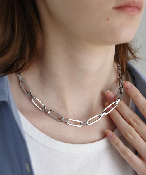 SOCCE(ソーシー)の「ステンレスショートネックレス(ネックレス・メンズ・シルバー系2/シルバー系1/シルバー系3・FREE)」の2枚目の写真