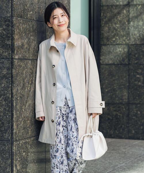 URBAN RESEARCH DOORS（アーバンリサーチドアーズ）の「『撥水』スタンドミドルコート（ステンカラーコート・レディース・チャコールグレー/ライトベージュ/ベージュ・FREE）」の14枚目の写真