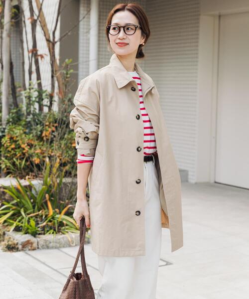 URBAN RESEARCH DOORS（アーバンリサーチドアーズ）の「『撥水』スタンドミドルコート（ステンカラーコート・レディース・チャコールグレー/ライトベージュ/ベージュ・FREE）」の5枚目の写真