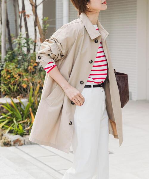 URBAN RESEARCH DOORS（アーバンリサーチドアーズ）の「『撥水』スタンドミドルコート（ステンカラーコート・レディース・チャコールグレー/ライトベージュ/ベージュ・FREE）」の6枚目の写真