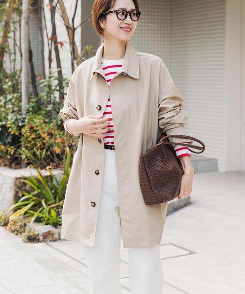 URBAN RESEARCH DOORS（アーバンリサーチドアーズ）の「『撥水』スタンドミドルコート（ステンカラーコート・レディース・チャコールグレー/ライトベージュ/ベージュ・FREE）」の8枚目の写真