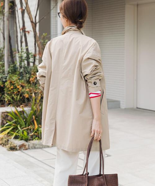 URBAN RESEARCH DOORS（アーバンリサーチドアーズ）の「『撥水』スタンドミドルコート（ステンカラーコート・レディース・チャコールグレー/ライトベージュ/ベージュ・FREE）」の19枚目の写真