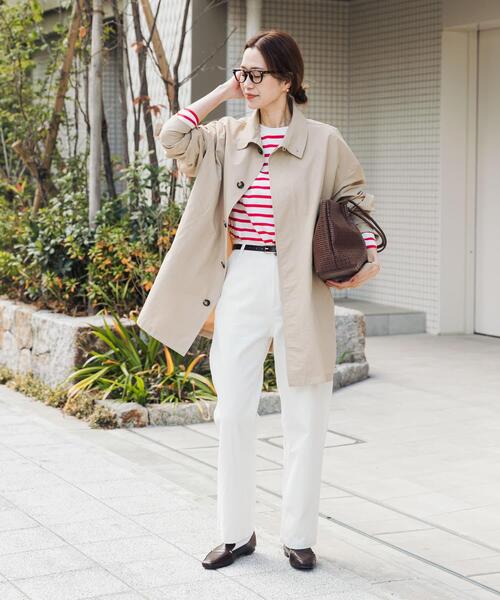 URBAN RESEARCH DOORS（アーバンリサーチドアーズ）の「『撥水』スタンドミドルコート（ステンカラーコート・レディース・チャコールグレー/ライトベージュ/ベージュ・FREE）」の21枚目の写真