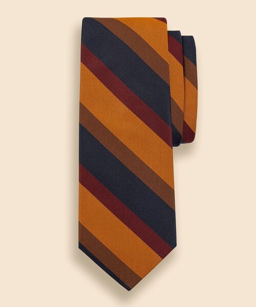 BROOKS BROTHERS(ブルックスブラザーズ)の「シルク マルチワイドストライプ レップタイ(ネクタイ・メンズ・オレンジ・ONE SIZE)」の1枚目の写真