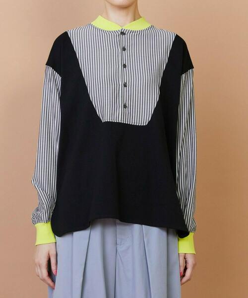 FRAPBOIS(フラボア)の「ストアンド カットソー(Tシャツ/カットソー・レディース・ブルー/ブラック・2/1)」の6枚目の写真