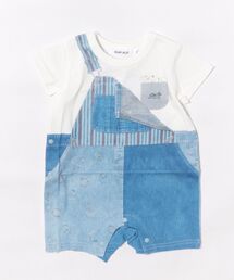 SLAP SLIP BABY | サロペット風アニマル恐竜プリントカバーオールベビー(60~80cm)(ロンパース)