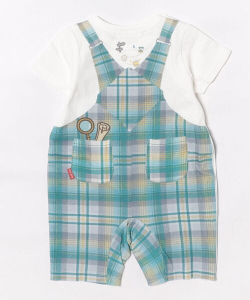 SLAP SLIP BABY（スラップスリップベビー）の「サロペット風アニマル恐竜プリントカバーオールベビー(60~80cm)（ロンパース・キッズ・ブルー系その他2/グリーン系その他・60cm/80ｃｍ/70cm）」の3枚目の写真