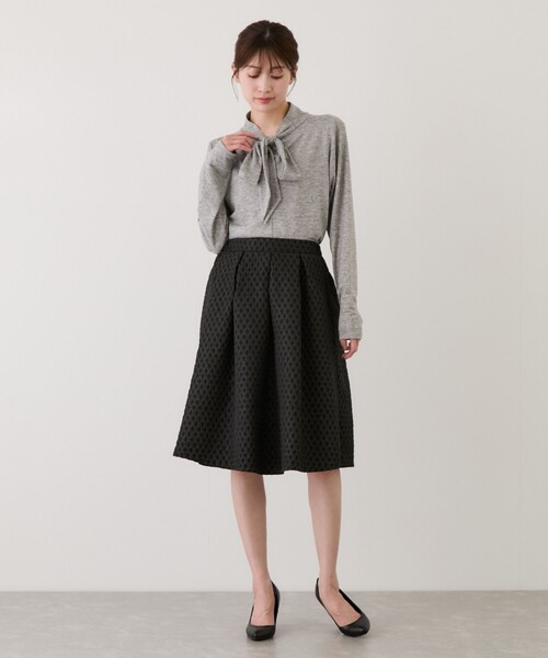 Jayro(ジャイロ)の「格子ジャガードスカート(スカート・レディース・ブラック/ブルー系その他4/ベージュ/グレー・M)」の8枚目の写真