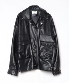 ジャケット・アウター 26ss SOPHNET. LEATHER TRUCKER JACKET SOPH. | LEATHER TRUCKER JACKET(4 (XL) BLACK):